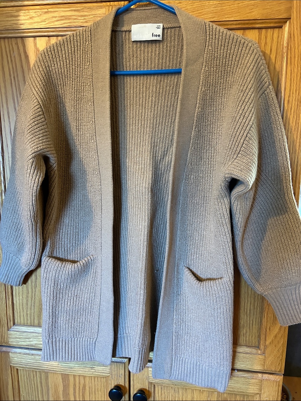 Wilfred Brown Open-Front Ribbed Cardigan